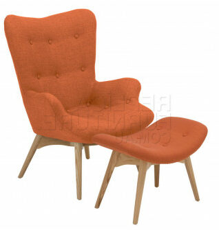 Replica Grant Featherston Chair and Ottoman Orange