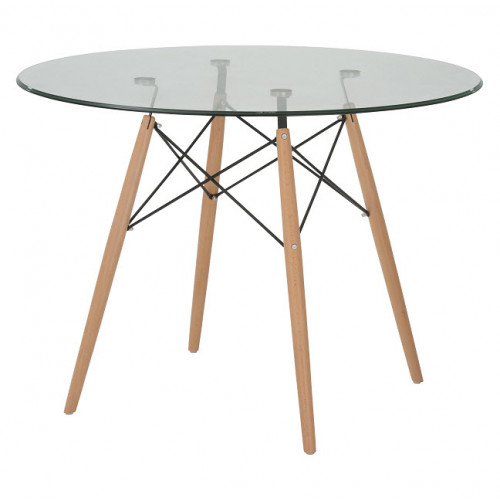 Replica Charles Eames Round 100cm Glass Dining Table