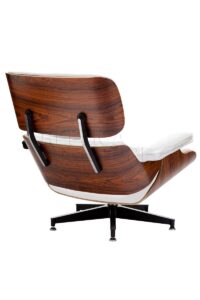 Replica Charles Eames Lounge Chair and Ottoman in White Premium Itilian Leather and Rosewood Frame