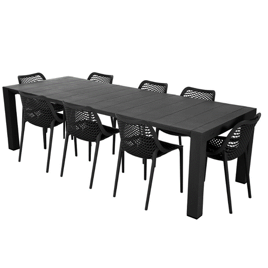 Vegas Outdoor Dining Table w/ Replica Ozone Chairs