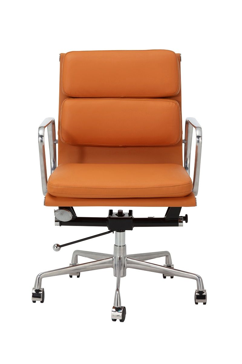 Replica Charles Eames Soft Pad Tan Office Chair - Low Back with Arms